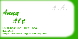 anna alt business card
